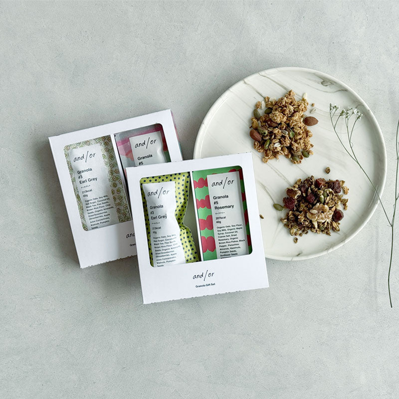 SAYSFARM × and/or GRANOLA　Wine & Granola Pairing　グラノーラ2個入りギフトセット（紅茶・ローズマリー）【ワイン好きな方への贈り物に】