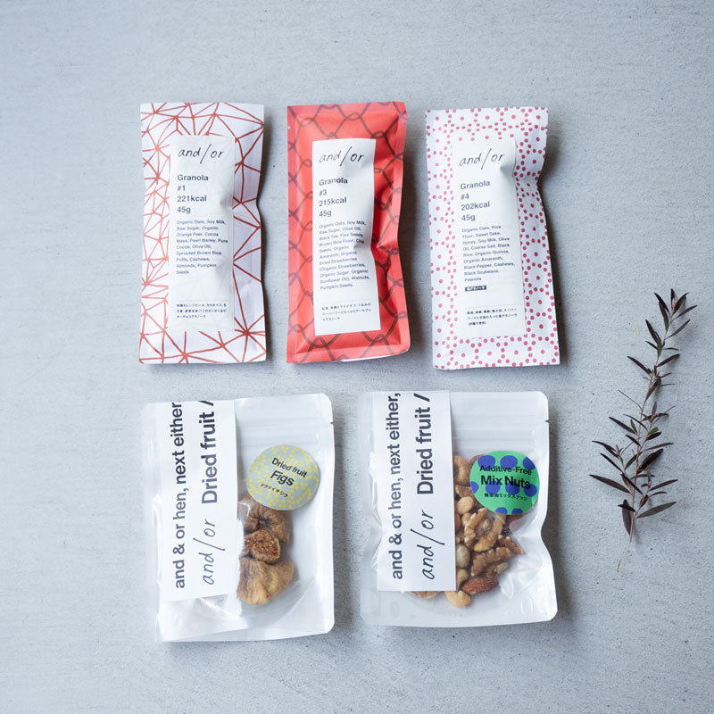 グルテンフリーグラノーラ3個とドライイチジク、ナッツセット｜アンドオア
