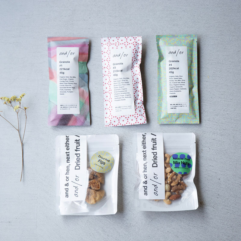 グルテンフリーグラノーラ3個とドライイチジク、ナッツセット｜アンドオア